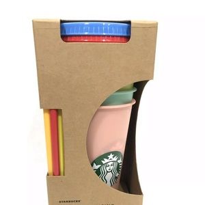 Starbucks color changing cold cups set